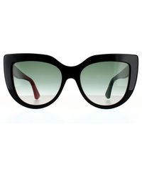 Gucci - Cat Eye Black With Red And Green Green Gradient Sunglasses - Lyst