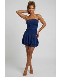Stylewise - Frill Detail Slinky Bandeau Mini Dress - Lyst