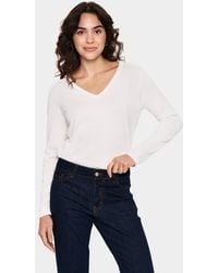 Saint Tropez - Milasz Long Sleeve V-Neck Jumper - Lyst