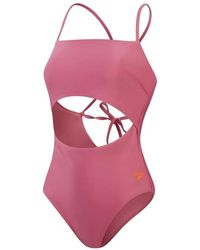 Speedo - Cut Out Tie Back One Piece Swimsuit - Lyst