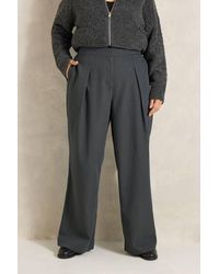 Evans - Stripe Wide Leg Trousers - Lyst