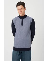 Brave Soul - Contrast Panel Quarter Zip Jumper - Lyst