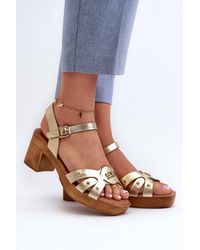 Love Lace - Lightweight Heel Sandals With Soft Insole & Buckle Strap - Lyst