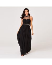 little mistress luxury georgie black hand embellished maxi dress