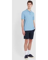 Farah - Alvin Tipped Collar Polo Shirt Regular Powder - Lyst