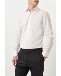 Burton - Pink Slim Fit Long Sleeve Easy Iron Shirt - Lyst