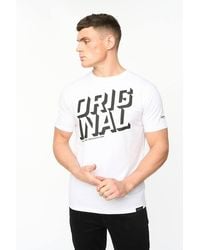 Crosshatch - Protrax Crew Neck Cotton T-Shirt With Mixed Texture Print - Lyst