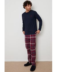 Threadbare - 'flint' Cotton Blend Check Pyjama Set - Lyst