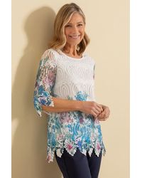 Anna Rose - Printed Lace Top - Lyst