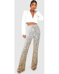 Boohoo - Ombre Sequin High Waisted Flared Trousers - Lyst