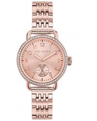 Ted Baker - Plated Stainless Steel Fashion Analogue Quartz Watch - Bkphhs001uo - Lyst