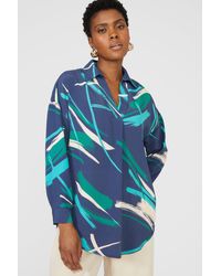 PRINCIPLES - Open Collar Relaxed Fit Printed Shirt - Lyst