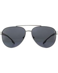 Prada - Aviator Gunmetal Grey Polarized Sunglasses - Lyst