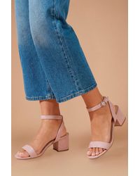 Dorothy Perkins - Wide Fit Tommi Barely There Mid Block Heel Sandals - Lyst