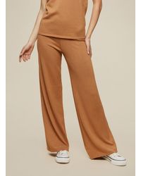 Dorothy Perkins - Camel Wide Leg Knitted Trousers - Lyst