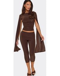 EGO - Long Sleeve High Neck Ruched Slinky Top - Lyst