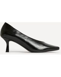 Linzi - Delaney Faux Leather Square Toe Court Heels - Lyst