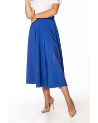 Love Lace - Elegant Midi Skirt With Slit & Side Slit - Lyst