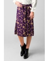 Enorsia - Summer Flower Linen Midi Skirt - Lyst