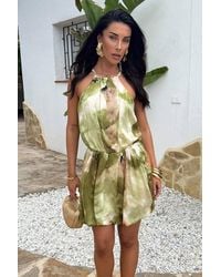 AX Paris - Marble Print Racer Neck Bubble Hem Mini Dress - Lyst