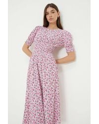 Dorothy Perkins - Ditsy Shirred Waist Jersey Midi Dress - Lyst