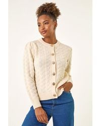 Roman - Textured Buttoned Knit Cardigan - Lyst