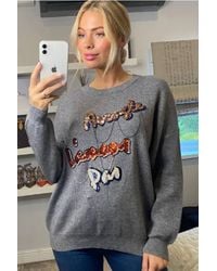CY - Long Sleeve Jumper With Sequin Slogan Embellishments - Lyst