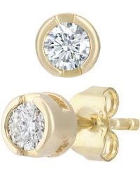 Jewelco London - 9Ct Round 1/4Ct Diamond Solitaire Stud Earrings - Lyst