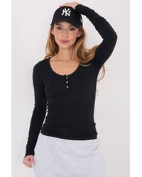 Love Lace - Stretch Cotton Long Sleeve Blouse - Lyst