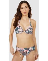 Mantaray - Savannah Floral Padded Halter Neck Bikini Top - Lyst