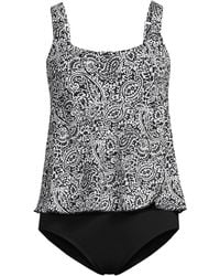 Lands' End - Smoothing Flutter Fauxkini Swimsuit - Lyst