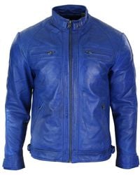 TruClothing - Zipped Soft Leather Short Biker Jacket - Lyst