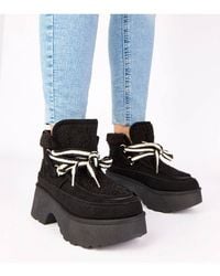 Love Lace - Faux Suede Winter Snow Boots With Fur Lining Platform High - Lyst