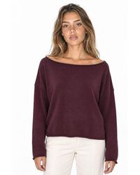 Busem - Boat Neck Loose Long Sleeve Blouse - Lyst