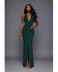 Vesper - Halterneck Maxi Dress With Front Split - Lyst