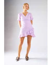 Shnoo - Broderie Wrap Mini Dress - Lyst