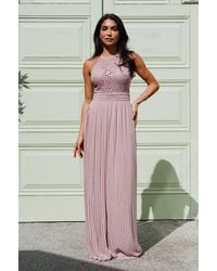 TFNC London - Serene Lace Mauve Maxi Dress - Lyst