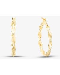 T.H.Baker - 9Ct 22.5Mm Twisted Hoop Earrings 1.51.2259 - Lyst