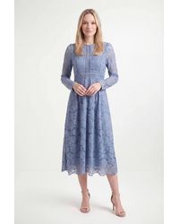 Wallis - Petite Lace Fit & Flare Midi Dress - Lyst