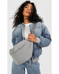 Boohoo - Textured Fabric Oversized Bum Bag - Lyst