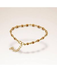 The Colourful Aura - Plated Rudraksha Bead Adjustable Bracelet - Lyst