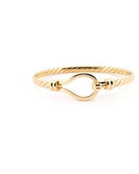 Jewelco London - 9Ct Hook Noose Rope Loop Stirrup 4Mm Bangle Bracelet - Lyst