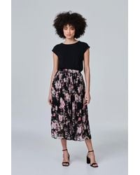 Izabel London - Floral Pleated High Waist Skirt - Lyst