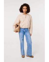 Pink Vanilla - Corduroy Collar Puffball Crop Jacket - Lyst