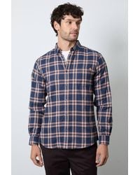 MAINE - Windowpane Check Long Sleeve Shirt - Lyst
