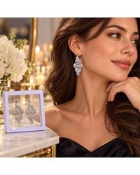 BluCore - Tone Geometric Honeycomb Drop Earrings - Lyst