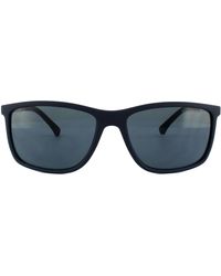 Emporio Armani - Rectangle Blue Rubber Grey 4058 Sunglasses - Lyst