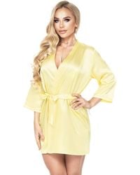 KDMD - Classic Italian Satin Bathrobe With Belt Style 173635 - Lyst