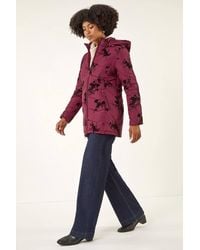 Roman - Floral Flock Padded Coat - Lyst