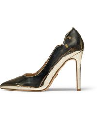 Novo - Gold 'inisa' Metalic Heeled Court Shoes - Lyst